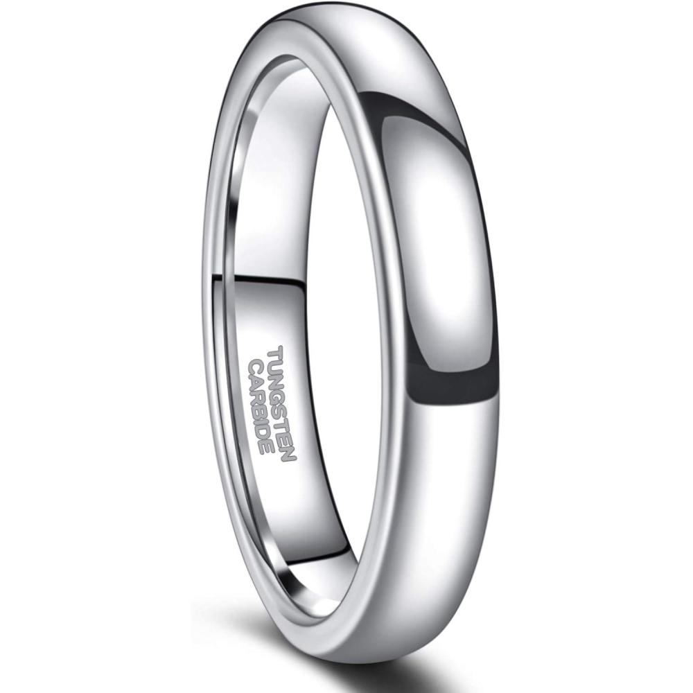 imageGreenpod 2mm 4mm 6mm Tungsten Wedding Bands Ring for Women Men Rose Gold PlatedSilver24K Gold PlatedBlack Polished Slim Engagement Promise Rings Comfort Fit Size 4134mm silver