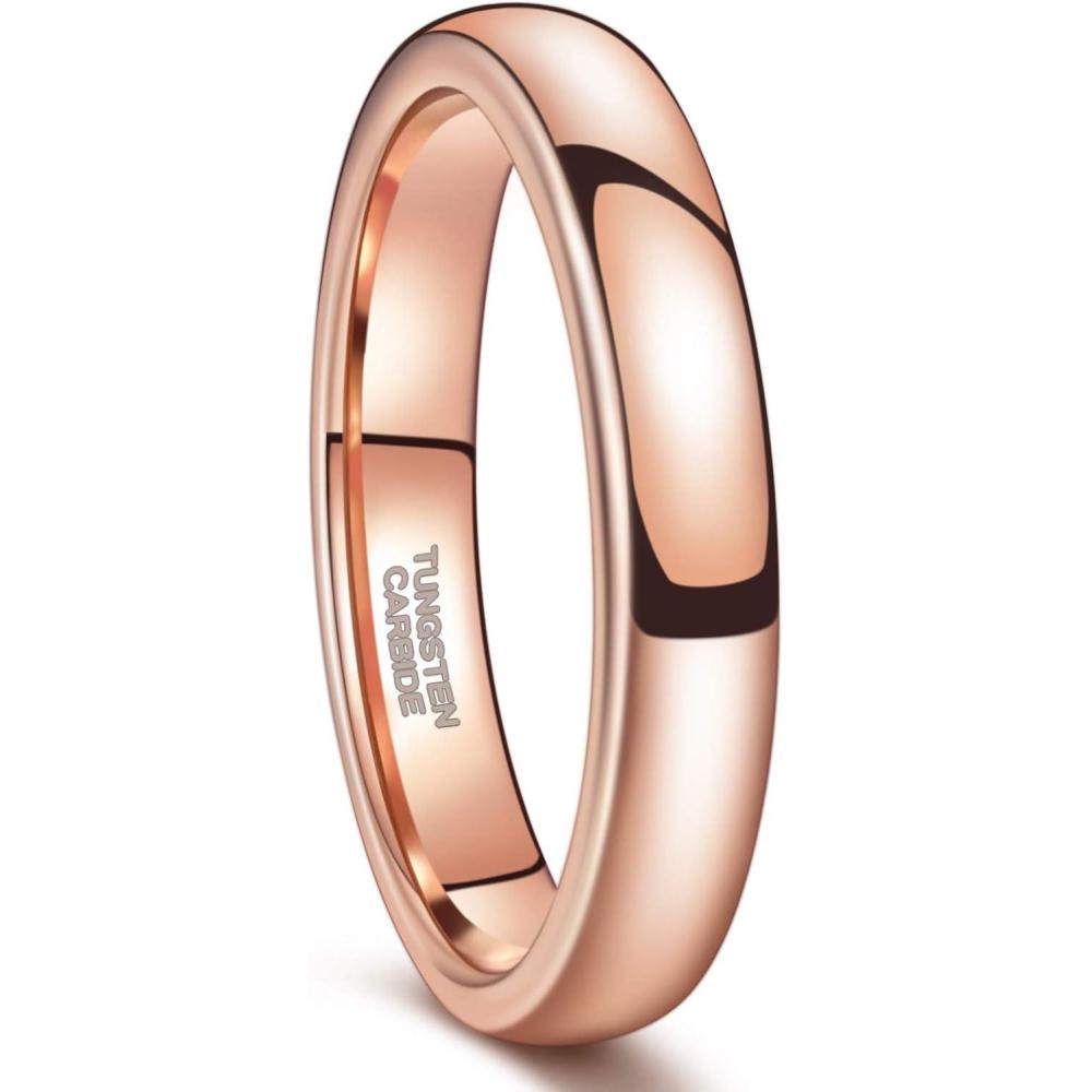 imageGreenpod 2mm 4mm 6mm Tungsten Wedding Bands Ring for Women Men Rose Gold PlatedSilver24K Gold PlatedBlack Polished Slim Engagement Promise Rings Comfort Fit Size 4134mm rose gold plated
