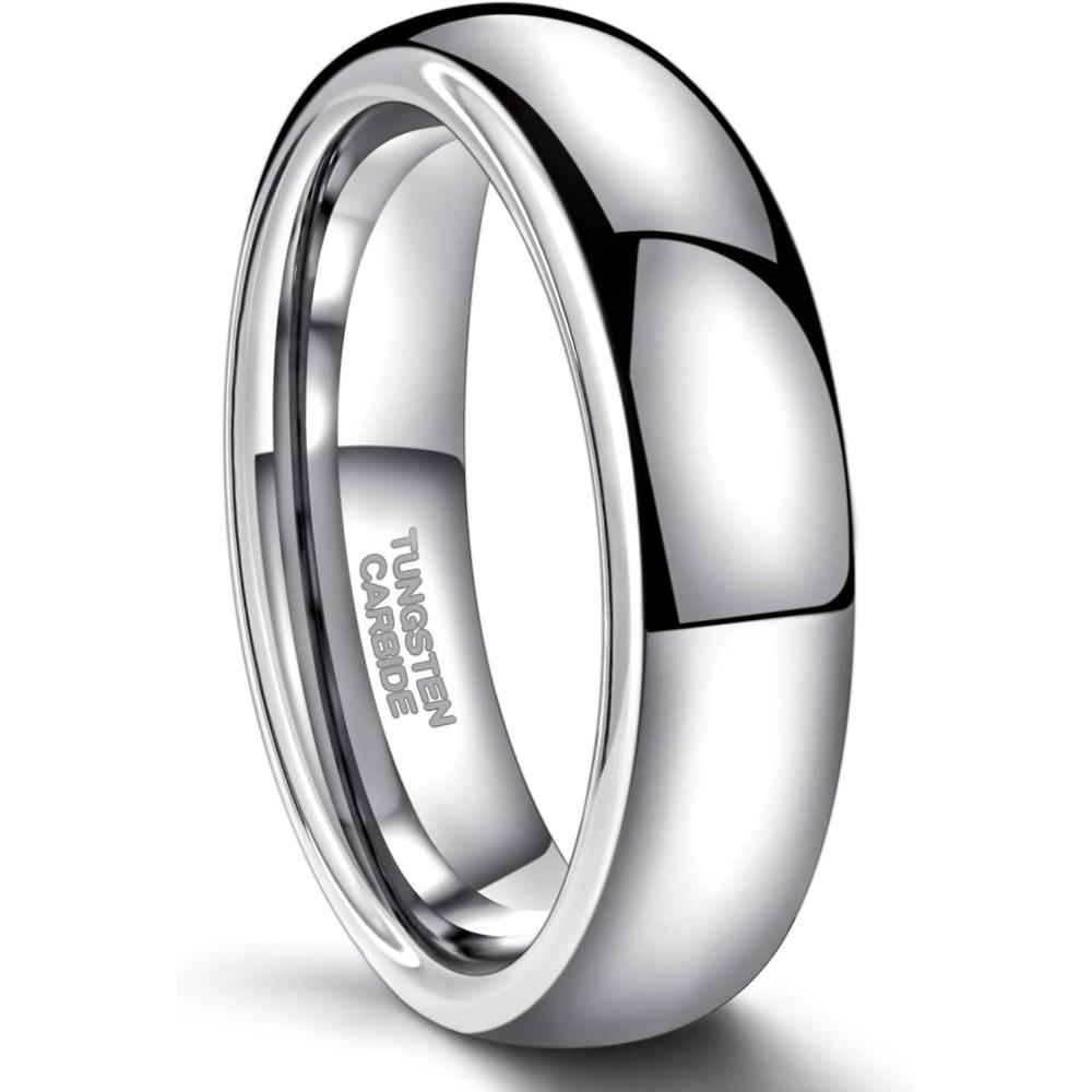 imageGreenpod 2mm 4mm 6mm Tungsten Wedding Bands Ring for Women Men Rose Gold PlatedSilver24K Gold PlatedBlack Polished Slim Engagement Promise Rings Comfort Fit Size 4136mm silver