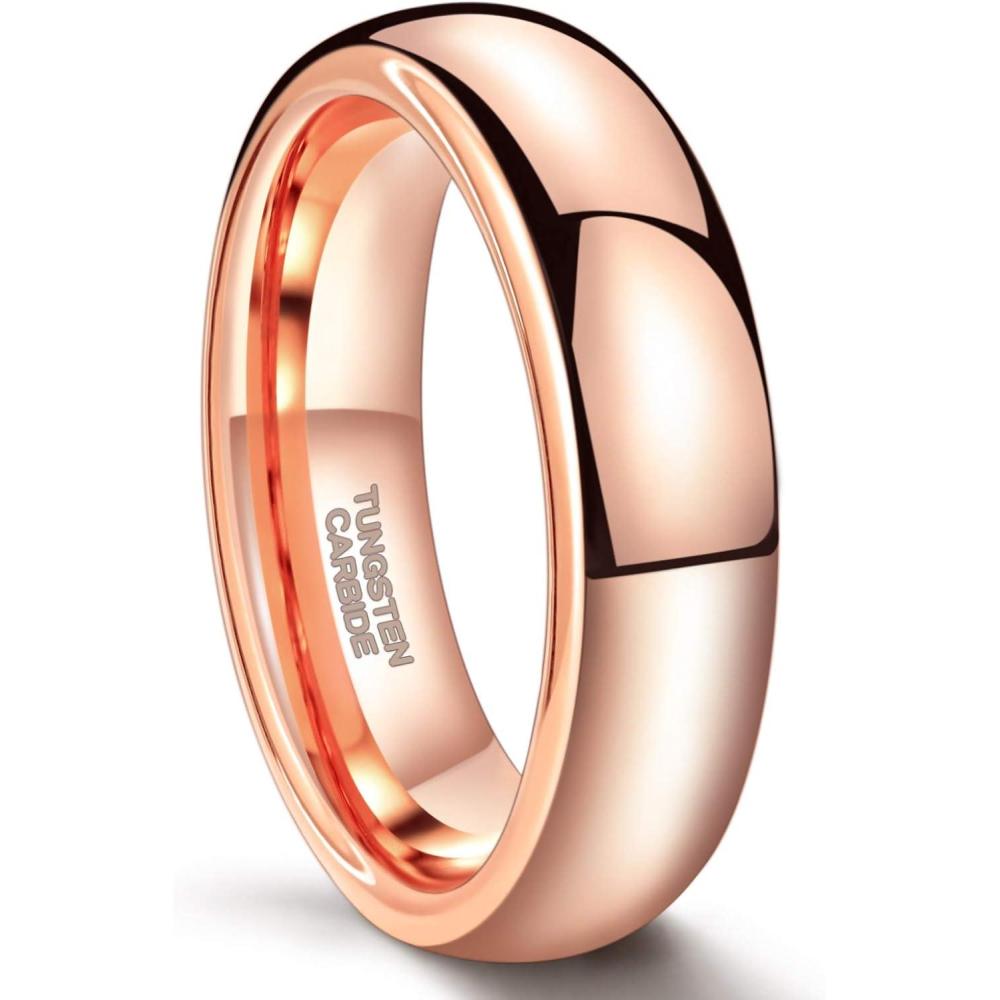 imageGreenpod 2mm 4mm 6mm Tungsten Wedding Bands Ring for Women Men Rose Gold PlatedSilver24K Gold PlatedBlack Polished Slim Engagement Promise Rings Comfort Fit Size 4136mm rose gold plated