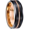 8mm Black Rose Gold Plated I Love You