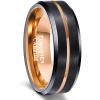 8mm Black Rose Gold Plated