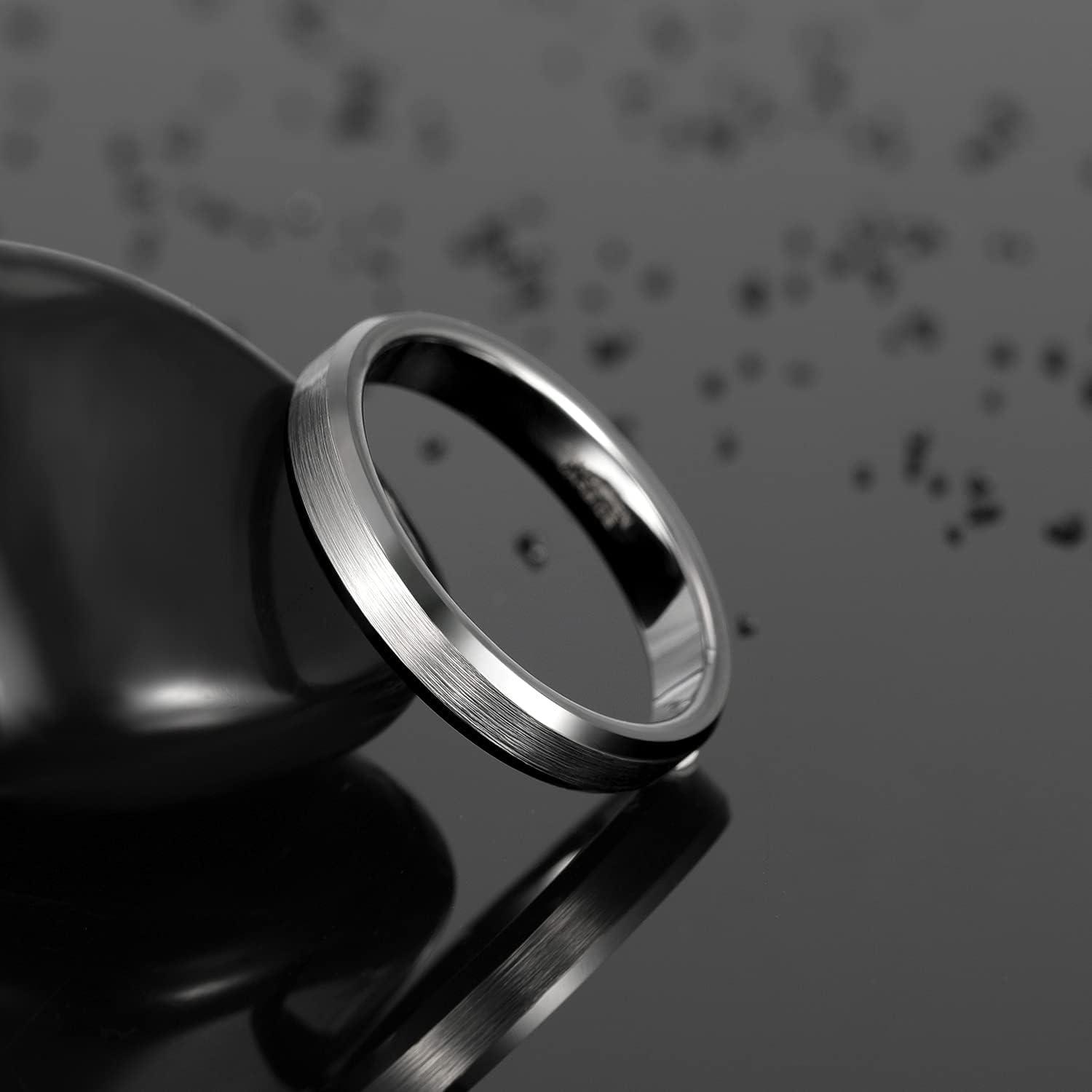 imageGreenpod 4MM 6MM 8MM Tungsten Carbide Engagement Ring Brushed Beveled Edge Polished Silver Wedding Band for Men Women Engraved I Love You Always amp Forever Size 4154mm