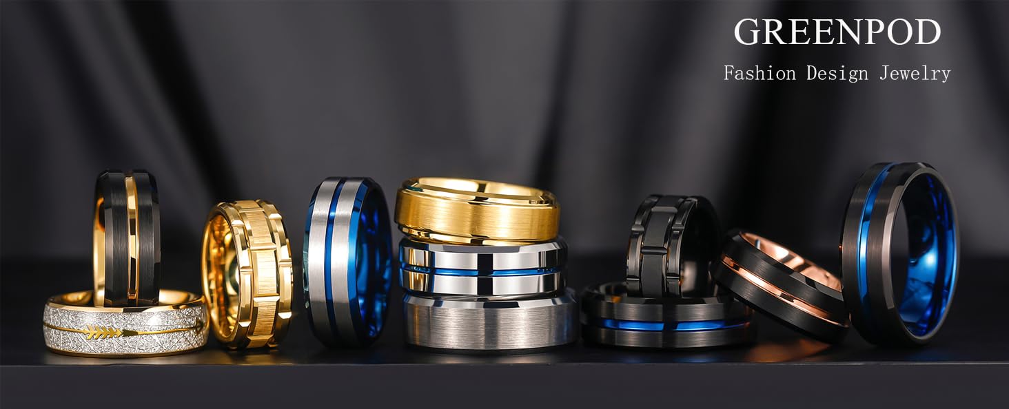 Explore the GREENPOD collection: best-selling rings, classic tungsten gold rings, perfect fit, comfortable to wear.