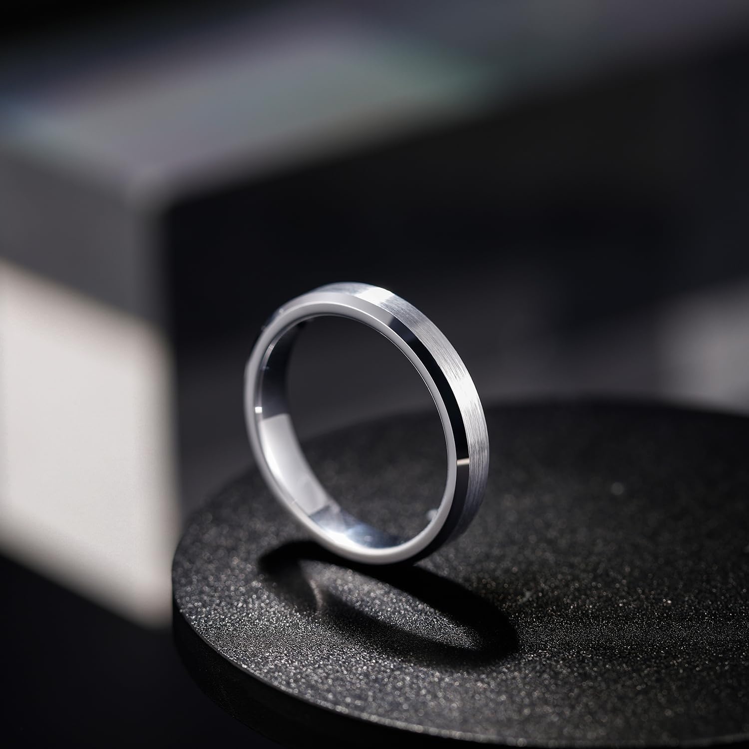 image:imageGreenpod 4mm 6mm Tungsten Carbide Ring for Men Women Brushed Wedding Band4MM Silver