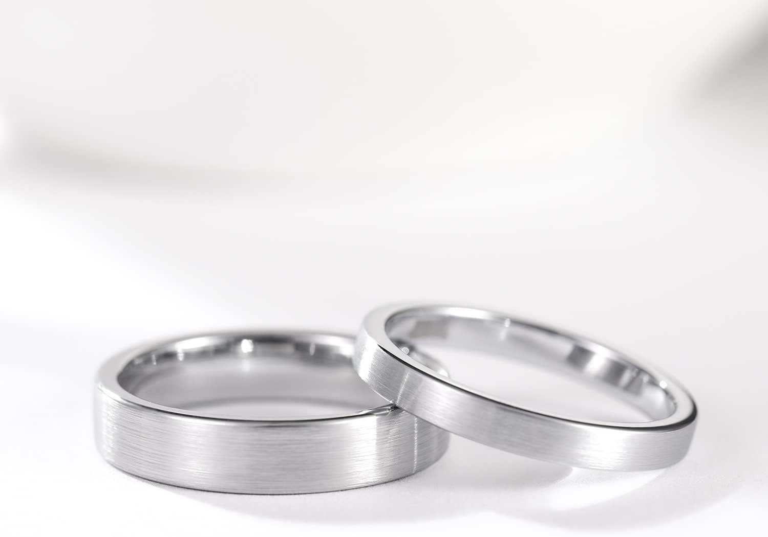 image:imageGreenpod 4mm 6mm Tungsten Carbide Ring for Men Women Brushed Wedding Band5MM Silver
