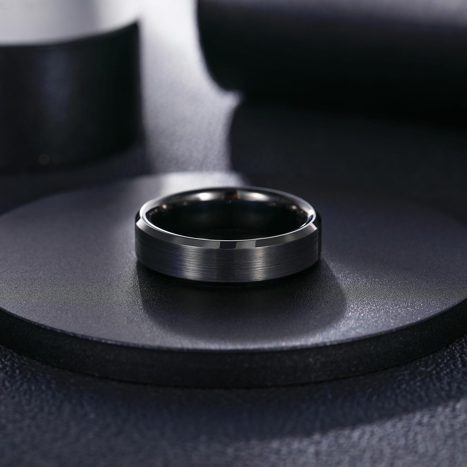 image:imageGreenpod 4mm 6mm Tungsten Carbide Ring for Men Women Brushed Wedding Band6MM Black