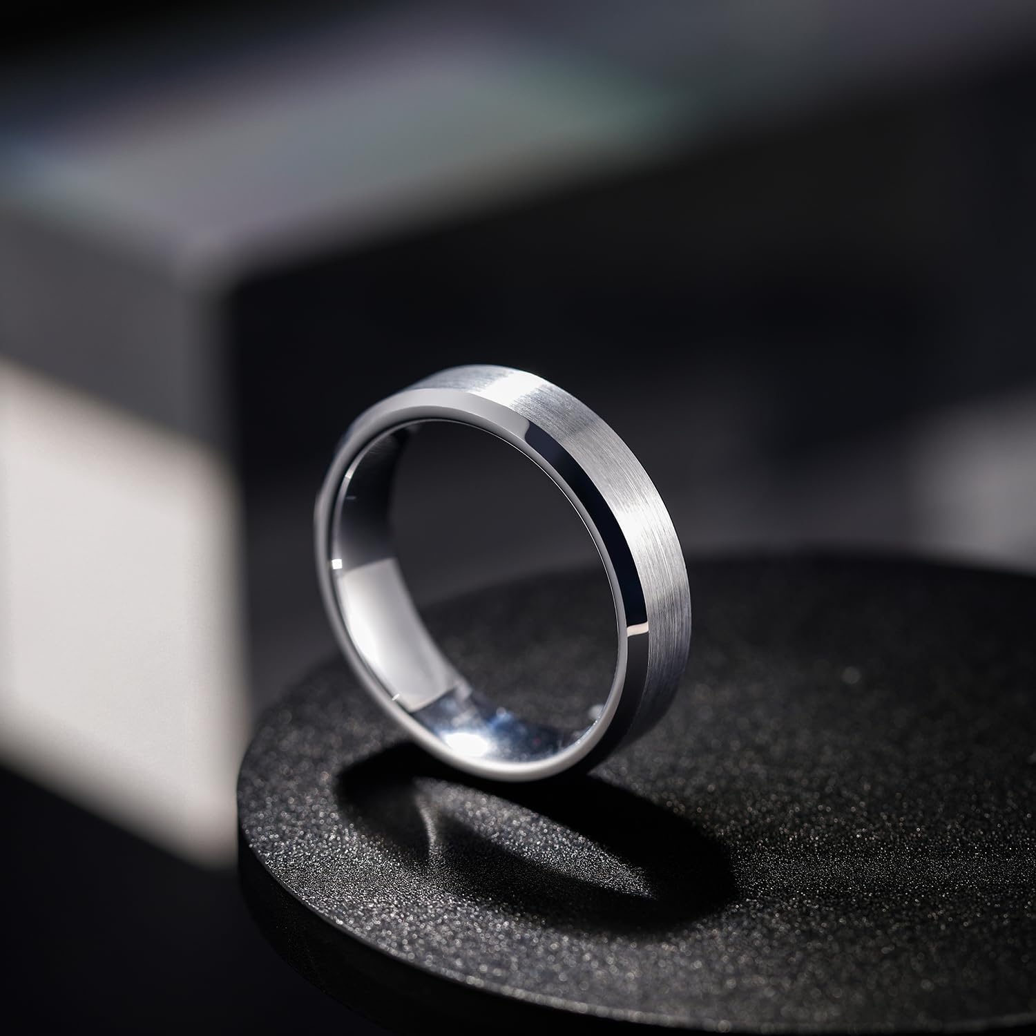 image:imageGreenpod 4mm 6mm Tungsten Carbide Ring for Men Women Brushed Wedding Band6MM Silver