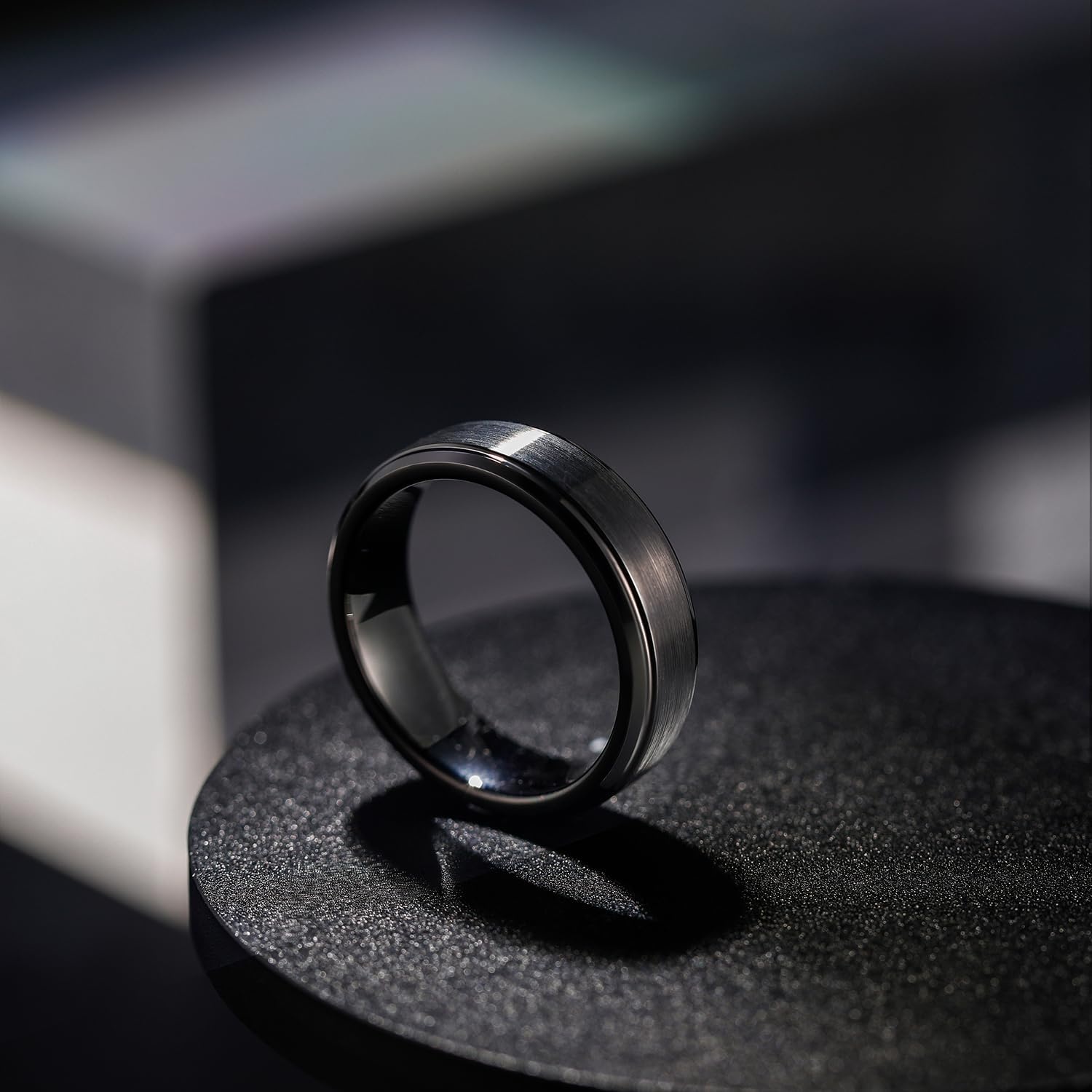 image:imageGreenpod 6mm 8mm Black Tungsten Rings for Men Women Brushed Wedding Bands6mm Black