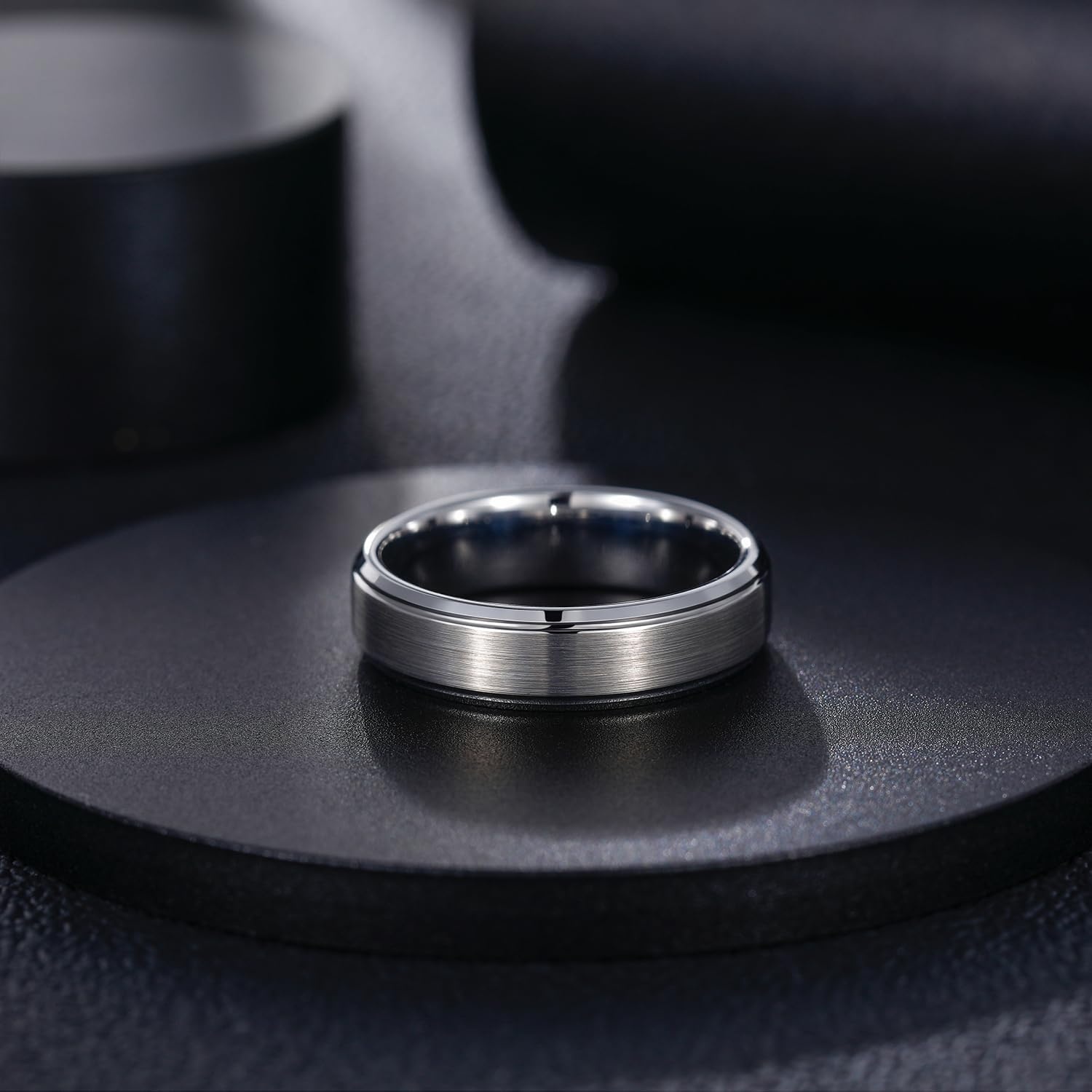 image:imageGreenpod 6mm 8mm Black Tungsten Rings for Men Women Brushed Wedding Bands6mm Silver