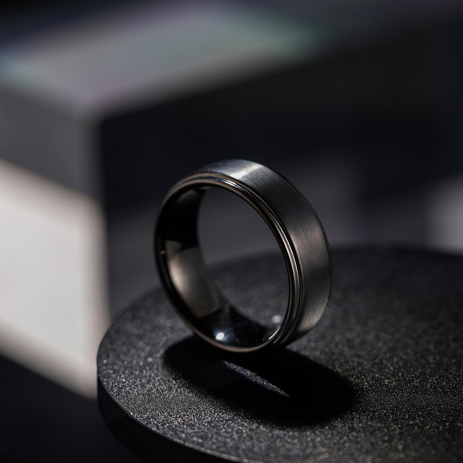 image:imageGreenpod 6mm 8mm Black Tungsten Rings for Men Women Brushed Wedding Bands8mm Black