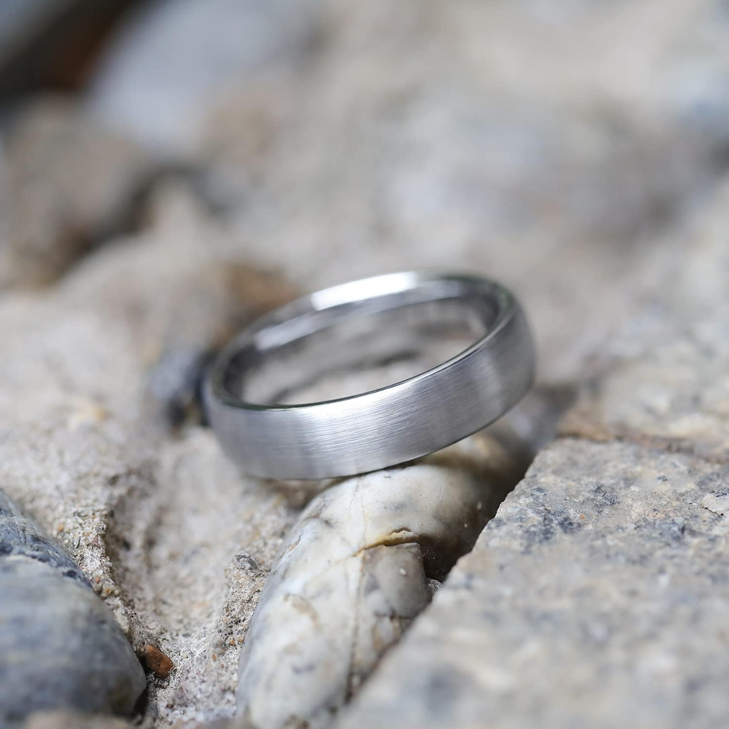 image:imageGreenpod 6mm Tungsten Wedding Bands for Men Women Two Tone Engagement RingsSilver