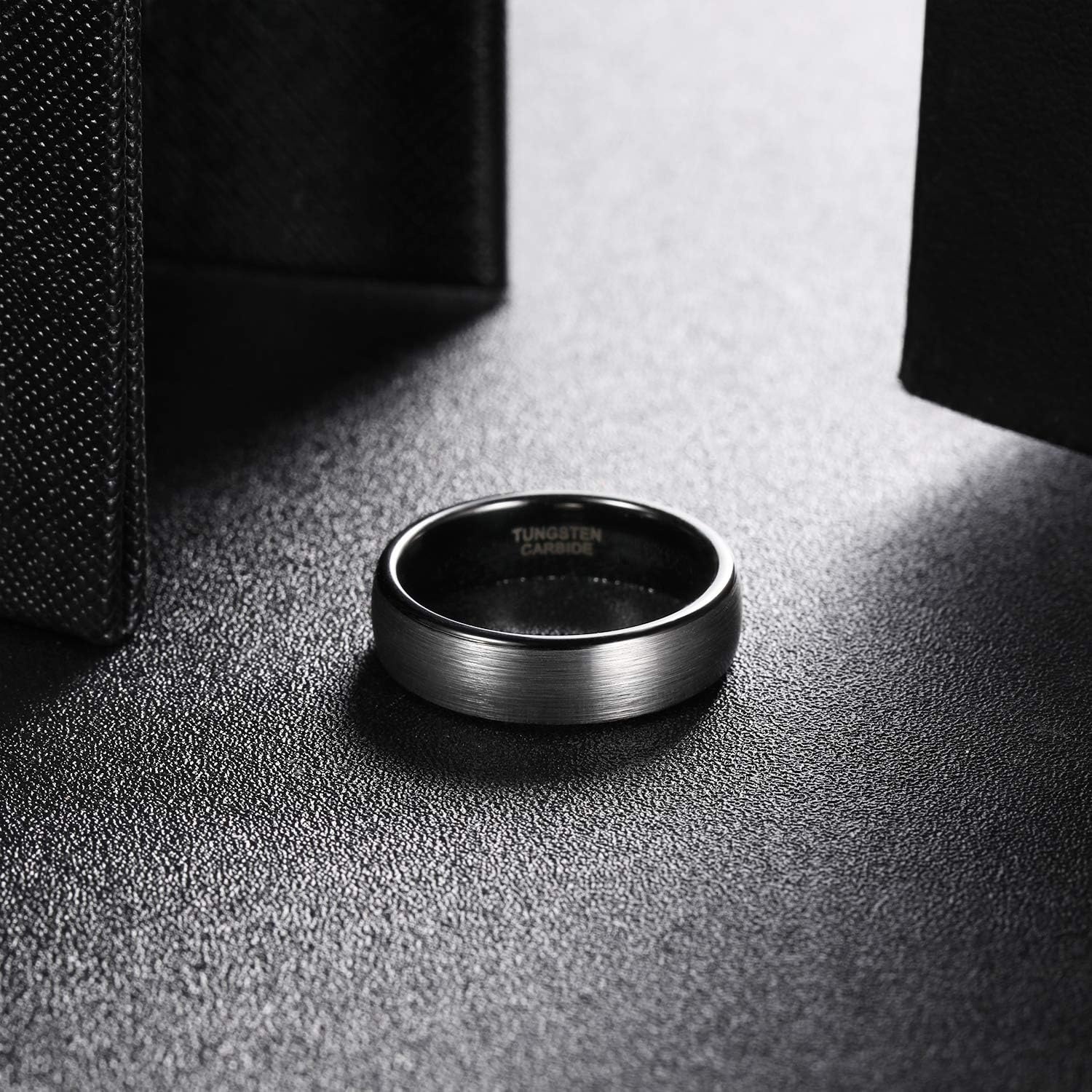 image:imageGreenpod 6mm Tungsten Wedding Bands for Men Women Two Tone Engagement RingsSilver Black