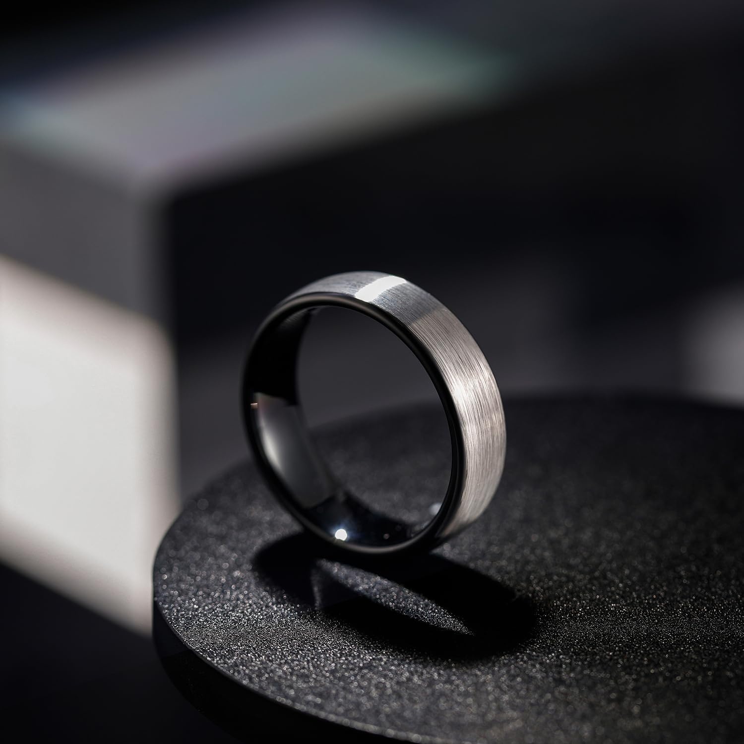 image:imageGreenpod 6mm Tungsten Wedding Bands for Men Women Two Tone Engagement RingsSilver Black