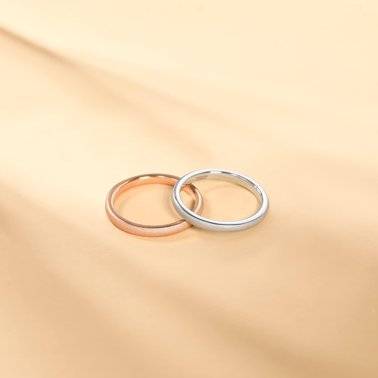 image:imageGreenpod Tungsten Wedding Bands Ring for Women Men Slim Engagement Rings2mm rose gold plated sandblasted