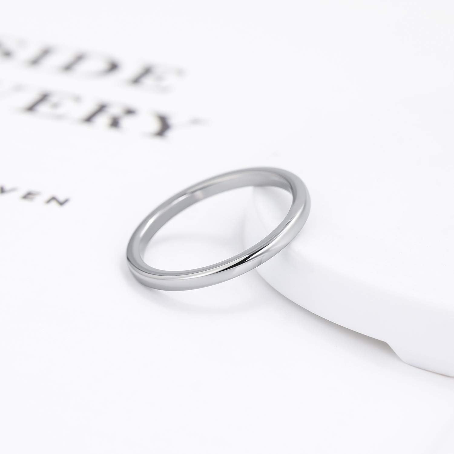 image:imageGreenpod Tungsten Wedding Bands Ring for Women Men Slim Engagement Rings2mm silver