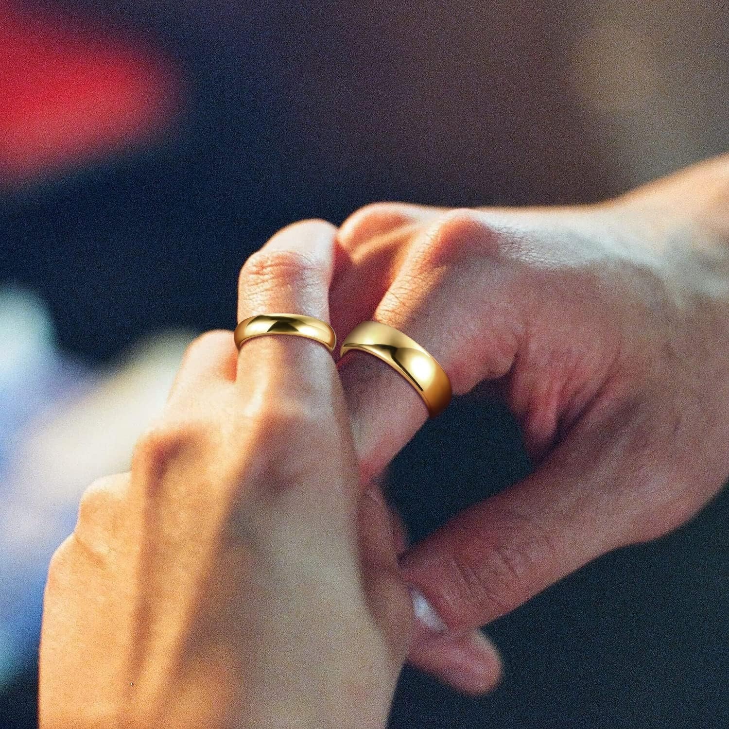 image:imageGreenpod Tungsten Wedding Bands Ring for Women Men Slim Engagement Rings4mm gold plated