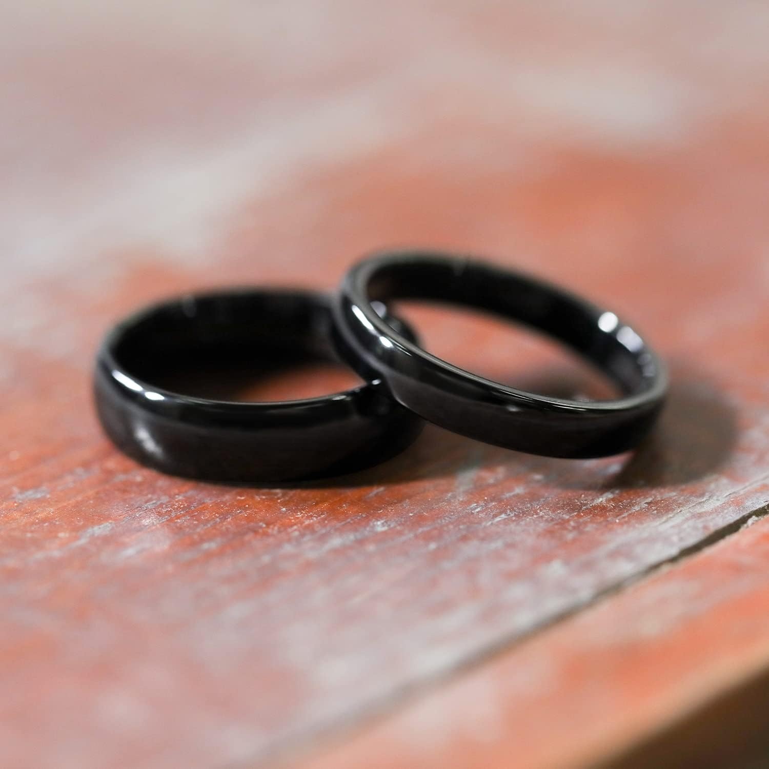 image:imageGreenpod Tungsten Wedding Bands Ring for Women Men Slim Engagement Rings6mm black