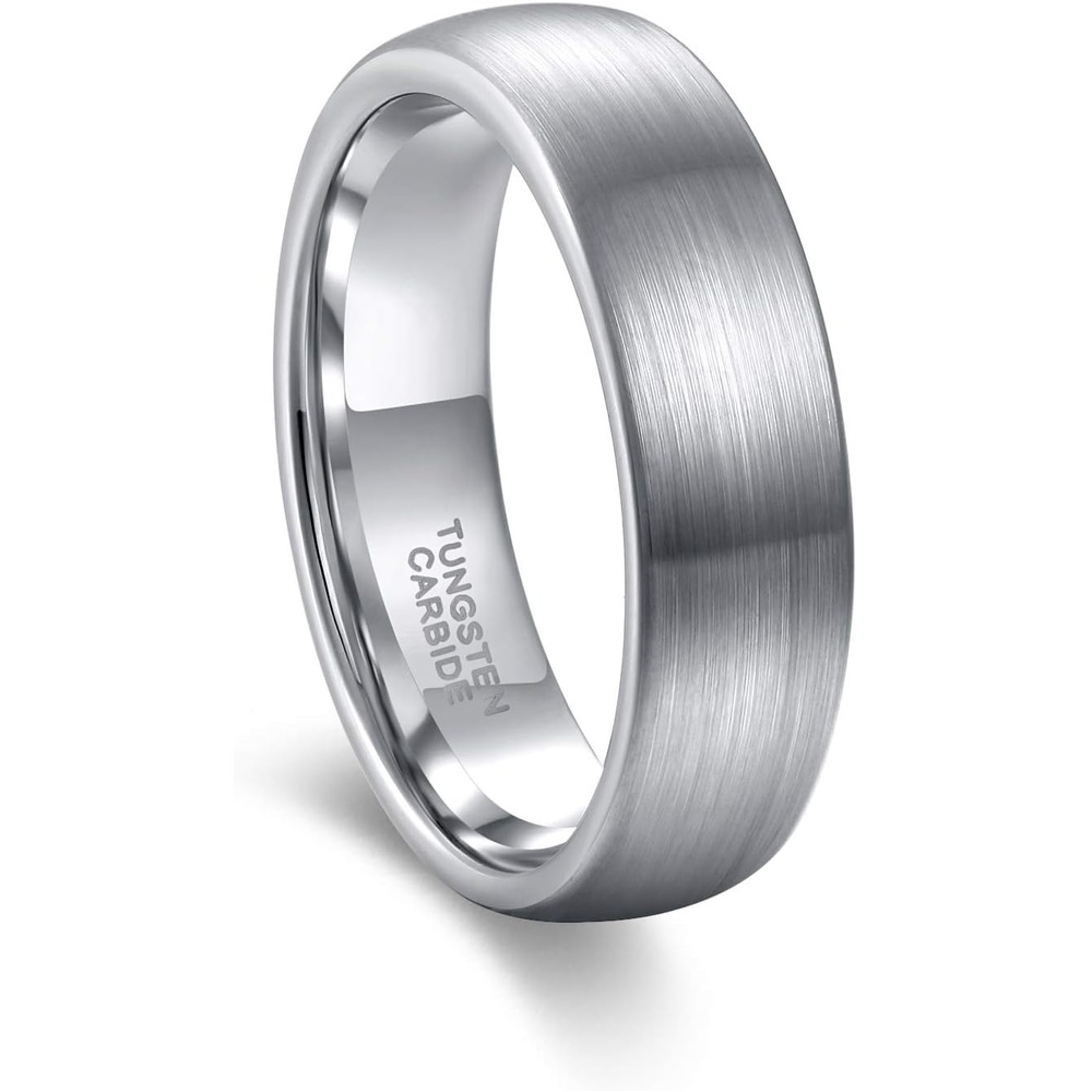 image:imageGreenpod 6mm Tungsten Wedding Bands for Men Women Two Tone Engagement RingsSilver