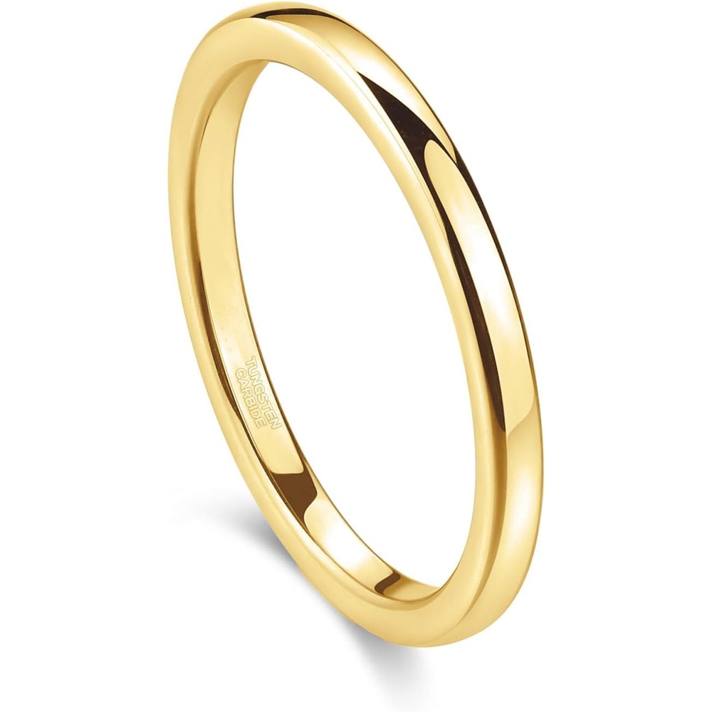 image:imageGreenpod Tungsten Wedding Bands Ring for Women Men Slim Engagement Rings2mm gold plated