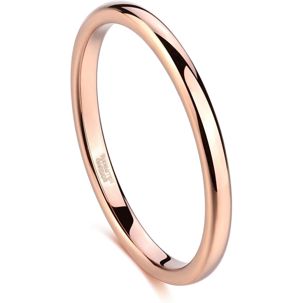 image:imageGreenpod Tungsten Wedding Bands Ring for Women Men Slim Engagement Rings2mm rose gold plated