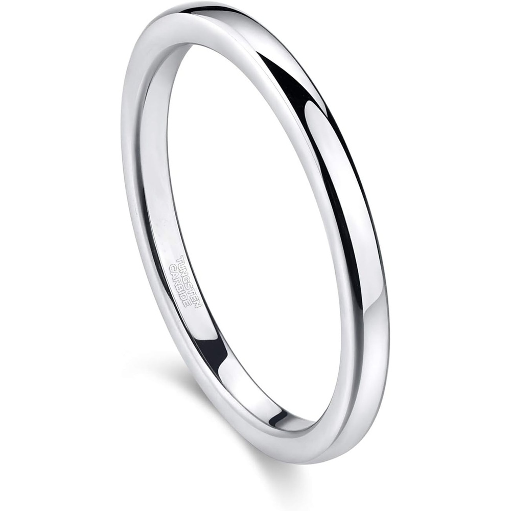 image:imageGreenpod Tungsten Wedding Bands Ring for Women Men Slim Engagement Rings2mm silver