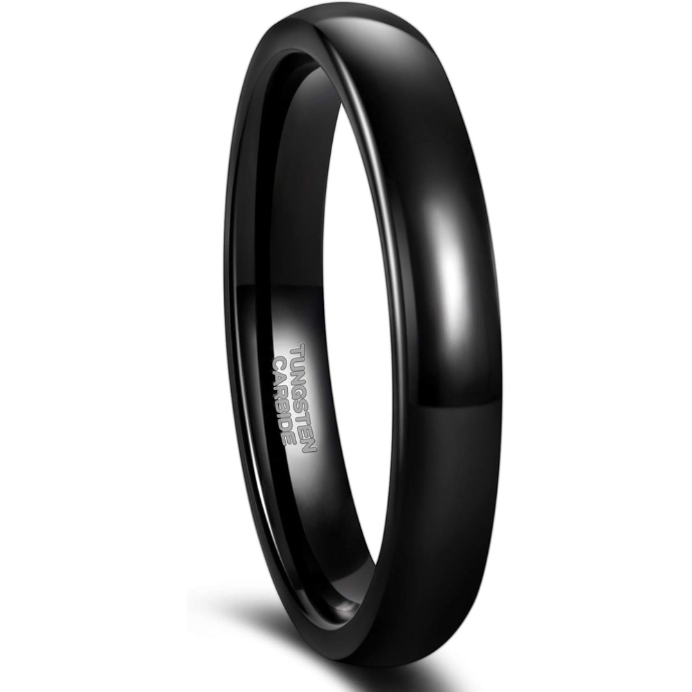 image:imageGreenpod Tungsten Wedding Bands Ring for Women Men Slim Engagement Rings4mm black