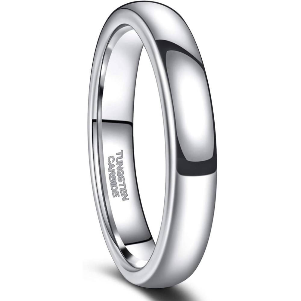 image:imageGreenpod Tungsten Wedding Bands Ring for Women Men Slim Engagement Rings4mm silver