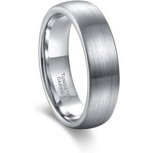 Greenpod 6mm Tungsten Wedding Bands for Men Women Two Tone Engagement Rings(Silver)