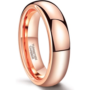Greenpod Tungsten Wedding Bands Ring for Women Men Slim Engagement Rings(6mm rose gold plated)