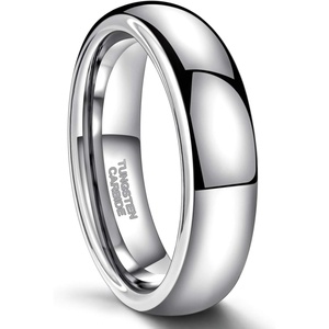 Greenpod Tungsten Wedding Bands Ring for Women Men Slim Engagement Rings(6mm silver)